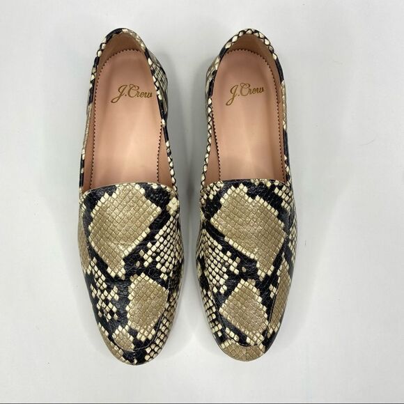 J.Crew Cecile Smoking Slippers Leather Embossed Snakeskin AQ135 Size 6.5 - Picture 3 of 7